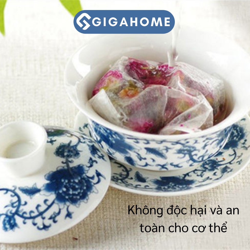 Combo 100 Túi Lọc Trà, Cà Phê Dây Rút GIGAHOME Bằng Vải Không Dệt 7393