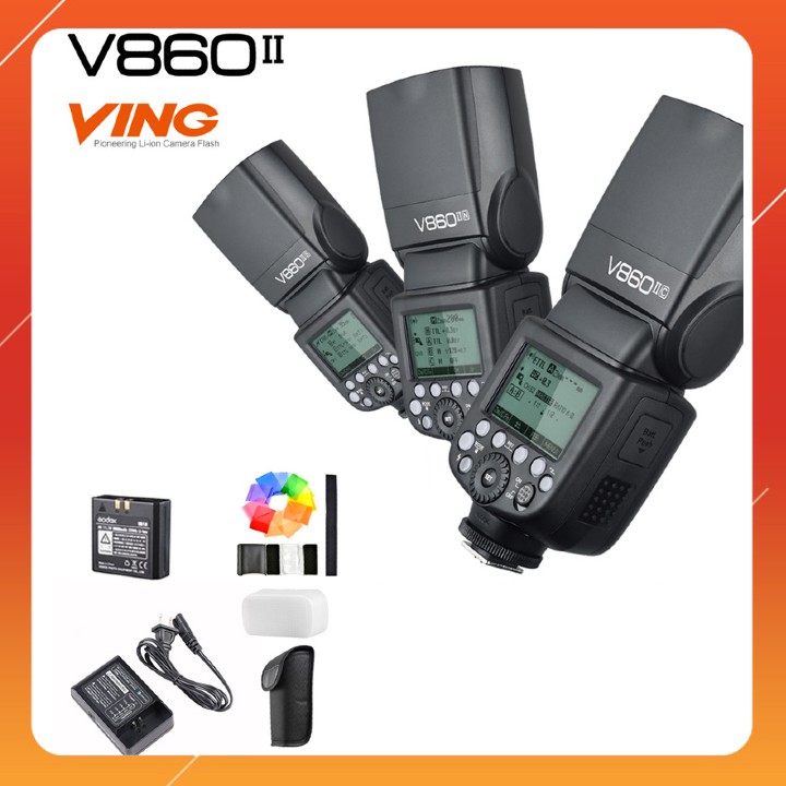 Đèn Flash Godox V860II Cho Canon / Nikon / Sony (Kèm pin và sạc)