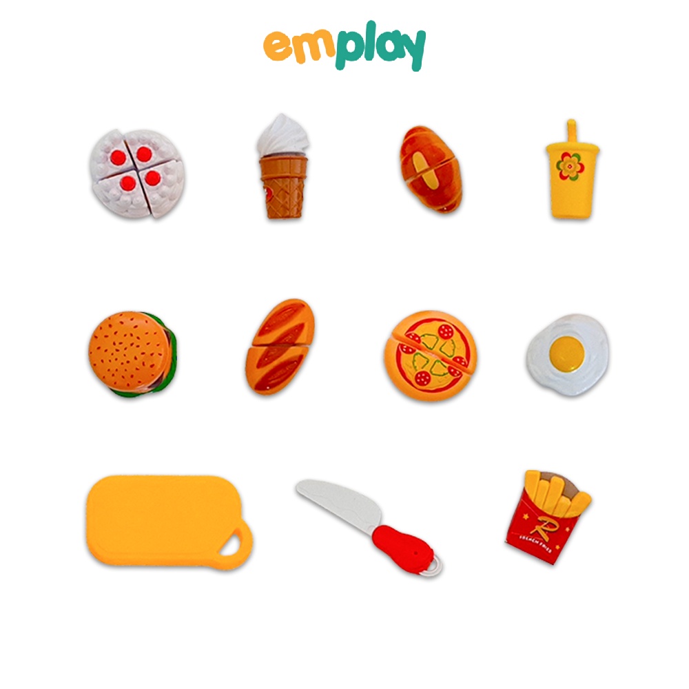 Đồ chơi cắt bánh hoa quả và rau củ cho bé Emplay bằng nhựa cao cấp an toàn cho trẻ trên 3 tuổi
