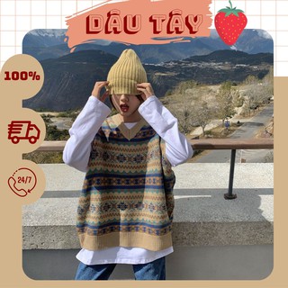 HN0012_Set áo gile thổ cẩm ulzzang