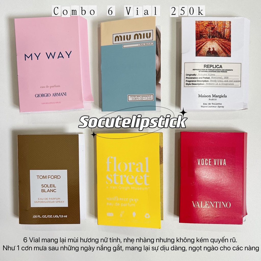 Combo 6 Vial nước hoa các loại Như Hình