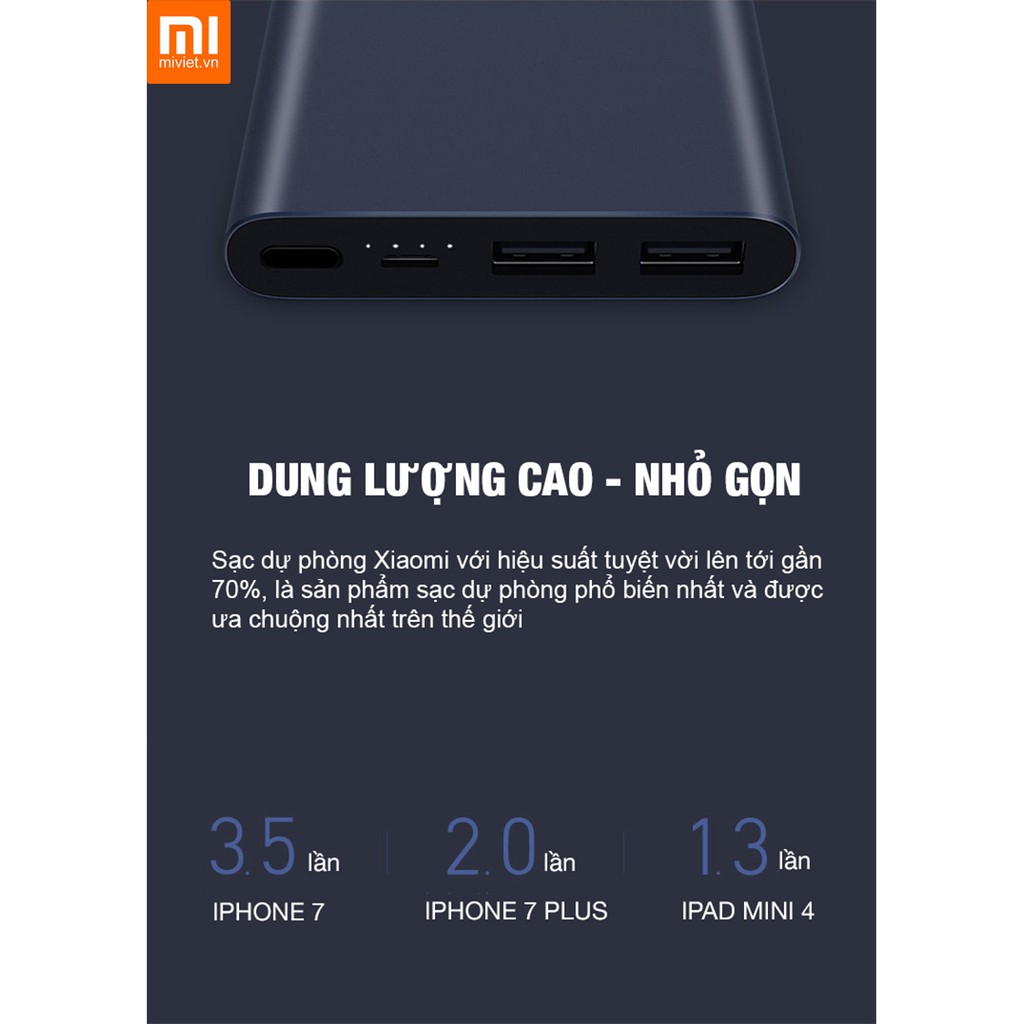 (ưu đãi lớn giá cực sốc) Sạc Dự Phòng Xiaomi 10000mah Gen 2 New 2018