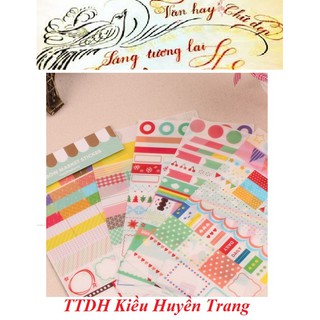 Set 6 tấm sticker hình học rainbow market