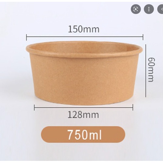 Combo 25 Tô giấy Kraft + Nắp 75k cao cấp an toàn vệ sinh thực phẩm.