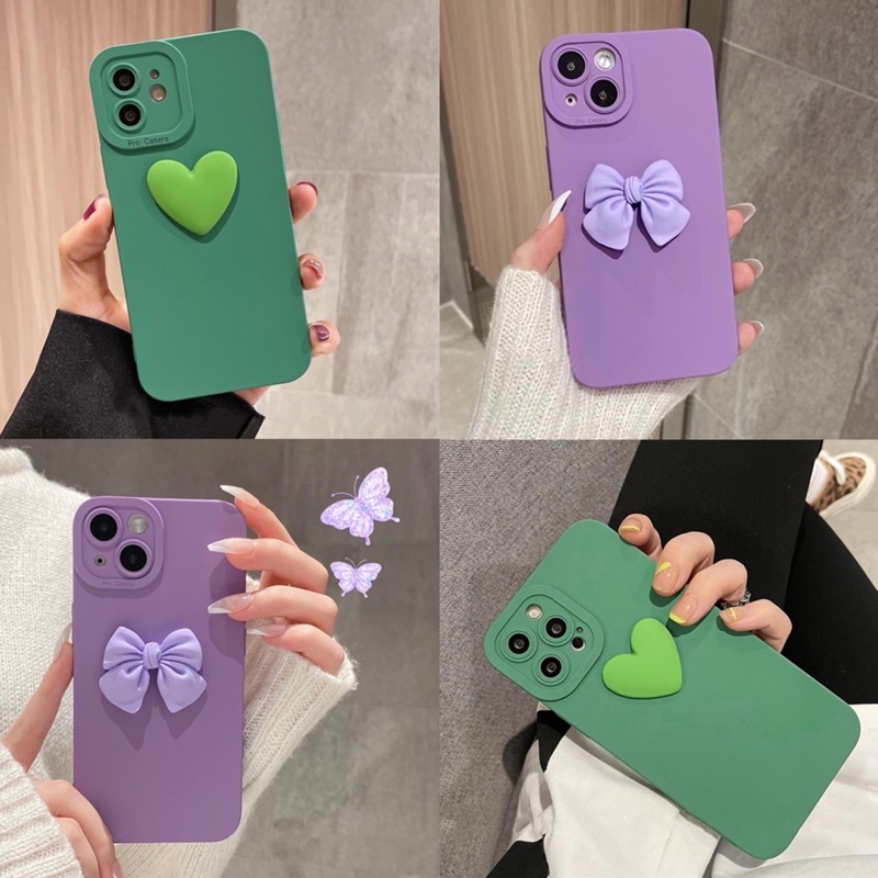 ỐP TIM XANH x NƠ TÍM ĐỦ DÒNG IPHONE SAMSUNG OPPO VIVO XIAOMI (Dòng Ốp Phần Chi Tiết Sản Phẩm)