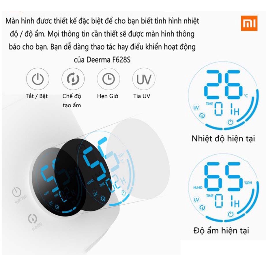 Máy Phun Sương Tạo Ẩm Cao Cấp Deerma F600, F628, F628S - Máy tạo ẩm dung tích 5 Lít, Công suất lớn, Khuếch Tán Tinh Dầu