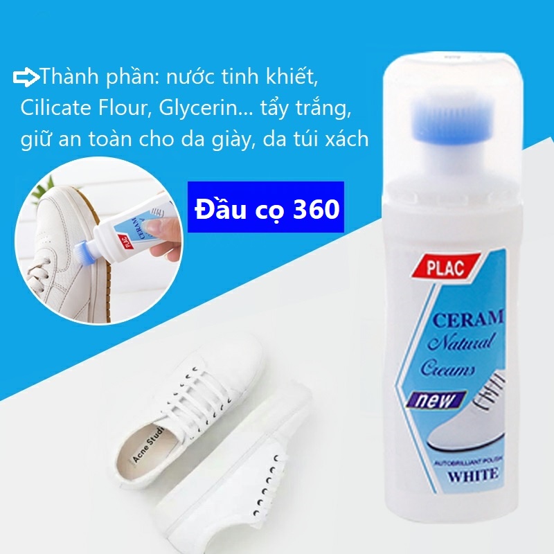 Chai tẩy trắng giày PLAC giúp tẩy sạch và giữ an toàn cho da giày, túi xách DEXI