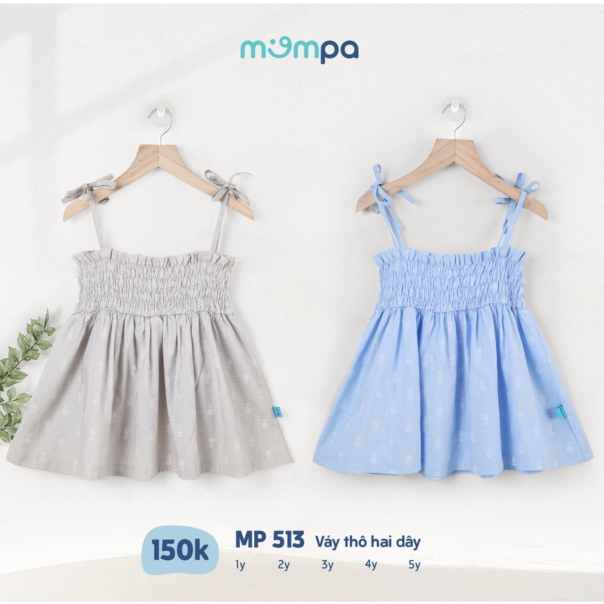 Váy 2 dây bé gái thun ngực Ualarogo Mompa 1-5 tuổi cotton thoáng mát mặc hè 513