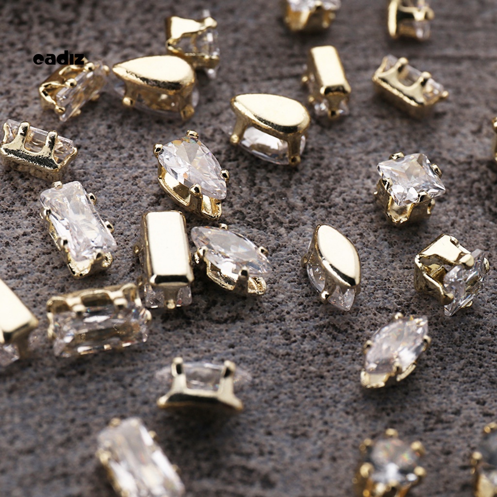 Phụ Kiện Kim Loại Hình Chữ Nhật Trang Trí Móng Tay Nghệ Thuật DIY