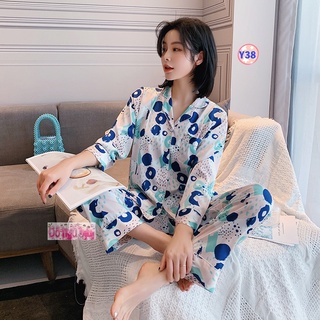 Pijama Lụa Hoa Dài Tay Cao Cấp Y37