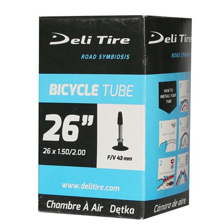Ruột xe đạp Deli 26 inch Van Mỹ / Van Pháp