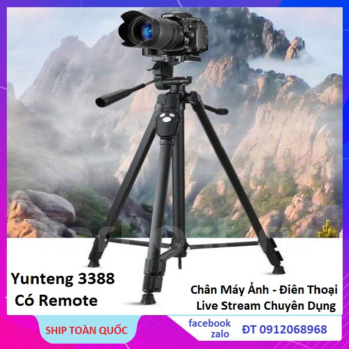 Tripods Selfie YunFeng 3388 - Tripods 3 Chân Chuyên Livestream Cao 150cm - Gấp Gọn - Tặng Kèm Remote Chụp Ảnh