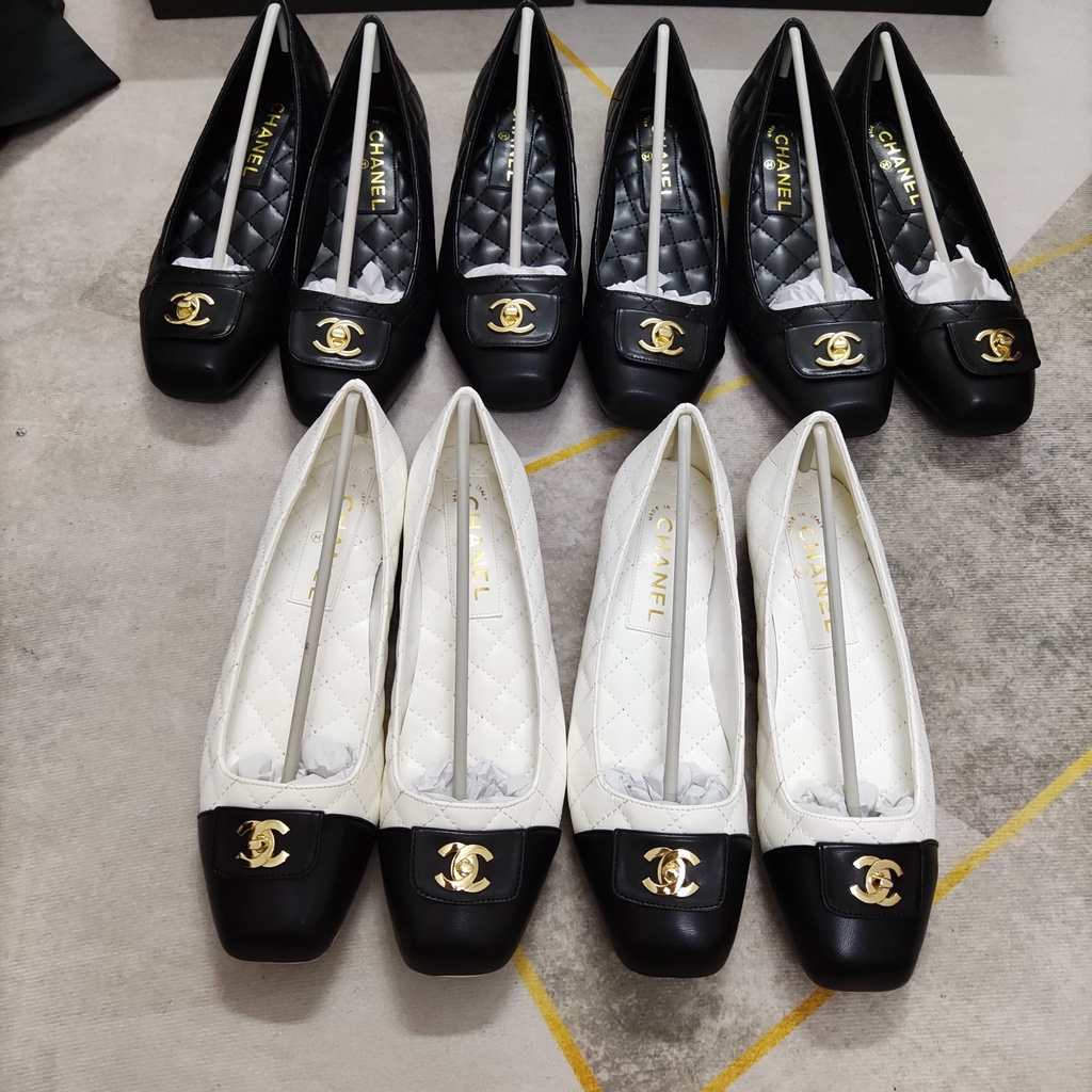 Giày Lười Đế Bằng Màu Đen/Vàng Cho Nữ Tập Múa Ba Lê