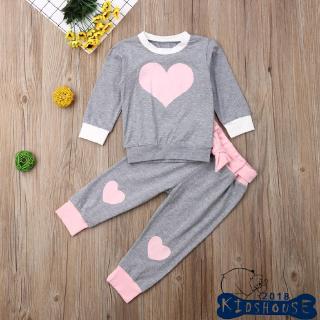Set đồ bộ dài tay phong cách năng động đáng yêu dành cho bé gái