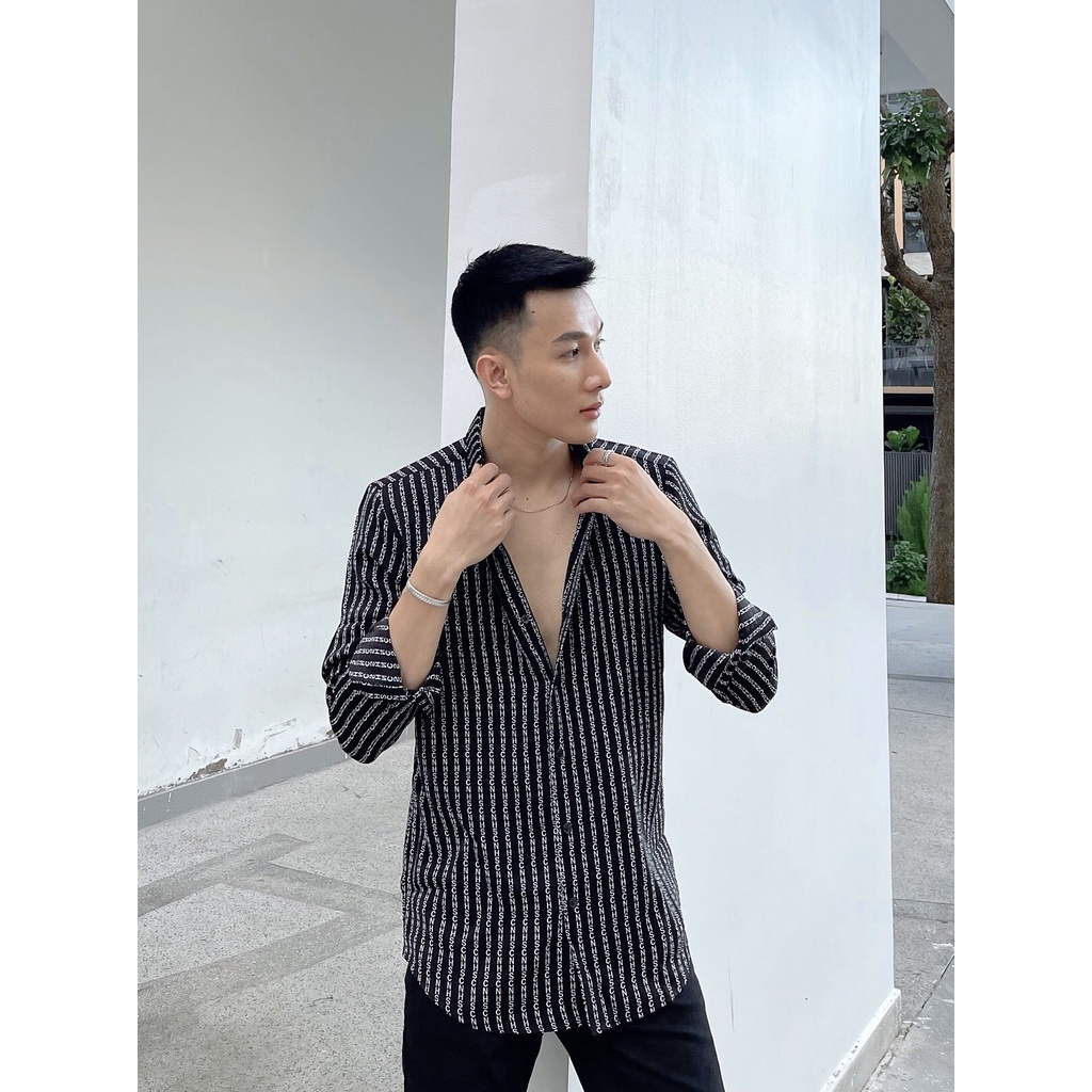 áo sơ mi lụa dài tay họa tiết S98