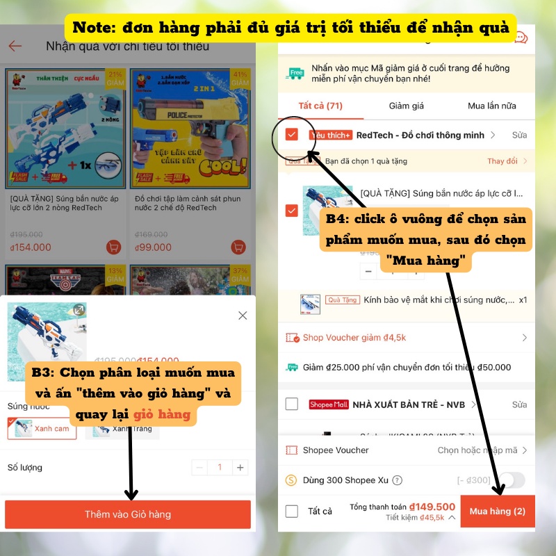 Súng Bắn Nước 2 Nòng, Súng Nước 2 Vòi Áp Lực Loại To Bắn Xa kích thước lớn RedTech