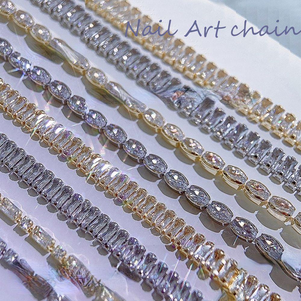Dây Chuyền Đá Zircon Lấp Lánh Thời Trang Cho Nữ|Phụ Kiện Trang Trí Móng Tay Nghệ Thuật DIY Charms