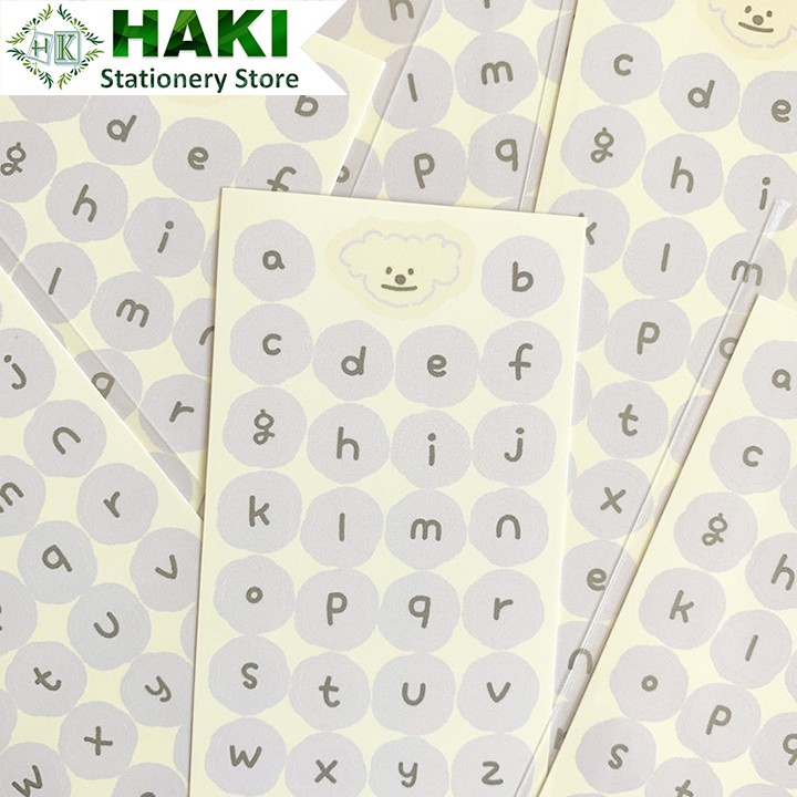 Sticker cute trang trí sổ dễ thương HAKI, hình dán sticker chữ cute đáng yêu hàn quốc giá rẻ ST42