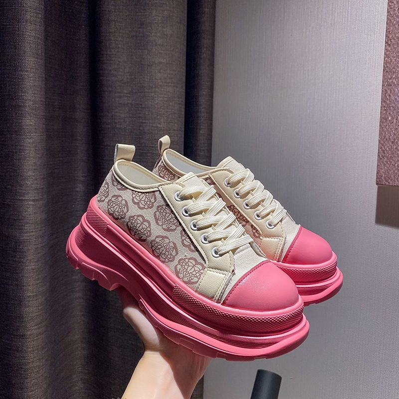 Oeteo Giày Thể Thao Nữ Cột Dây In Hoa Thời Trang