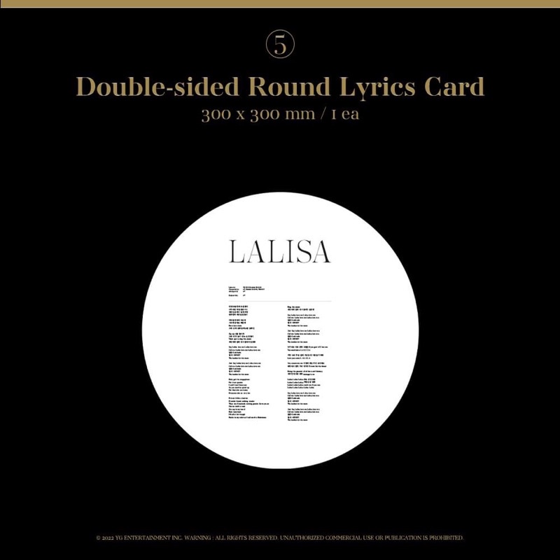 Bộ sưu tập ảnh LALISA GOLD VINYL LP