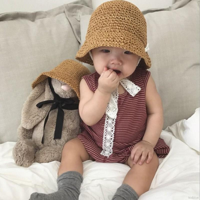 Nón cối phối ren hoa phong cách Hàn Quốc cho bé