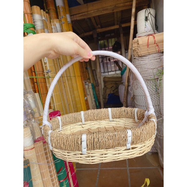 Giỏ mây cắm hoa, trang trí, gói quà, quả trái cây!