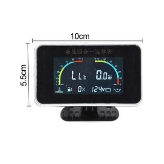 4in1 lcd car digital alarm gauge instrument panel voltmeter voltage oil pressure fuel water temp sensors 12v for excavator 3