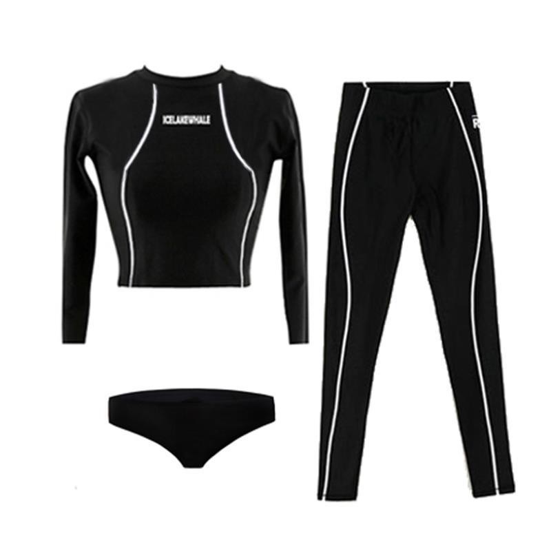 [Có sẵn] Bộ đồ bơi / Bikini Áo dài tay + quần dài Sporty Phong Cách đi biển lặn biển hàn quốcĐồ bơi tay dài croptop quần