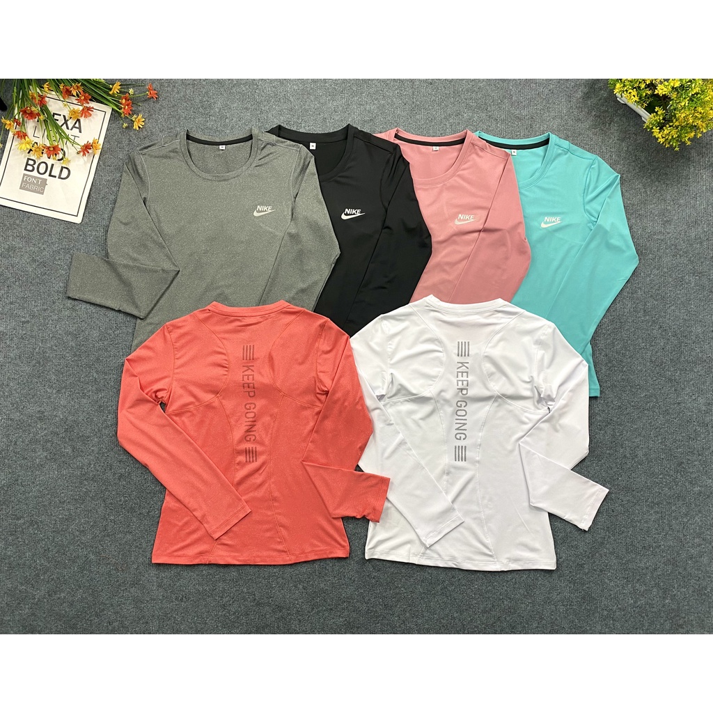 ÁO THUN NỮ TAY DÀI ___KEEP GOING  thể thao gym -yoga ___co giãn mã TN 020