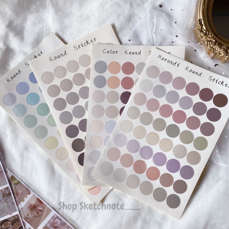 Sticker dán Nhãn dán tròn họa tiết ST031