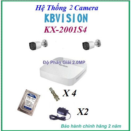 Bộ 2 Camera Kbvision KX-2001S4 ( 2.0MP)