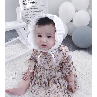 mũ nón trắng bèo sơ sinh cho bé (0-12 tháng)