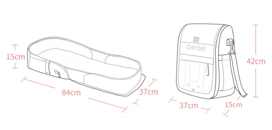 Nôi giường nằm chung cho bé đa năng gấp gọn thành ba lô đi chơi du lịch tiện lợi kèm màn chiếu lót mùa hè