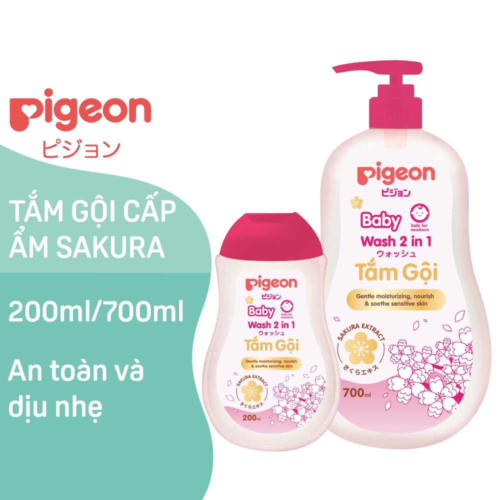 Tắm gội dịu nhẹ 2 in 1 Sakura Pigeon 200ML 700ML