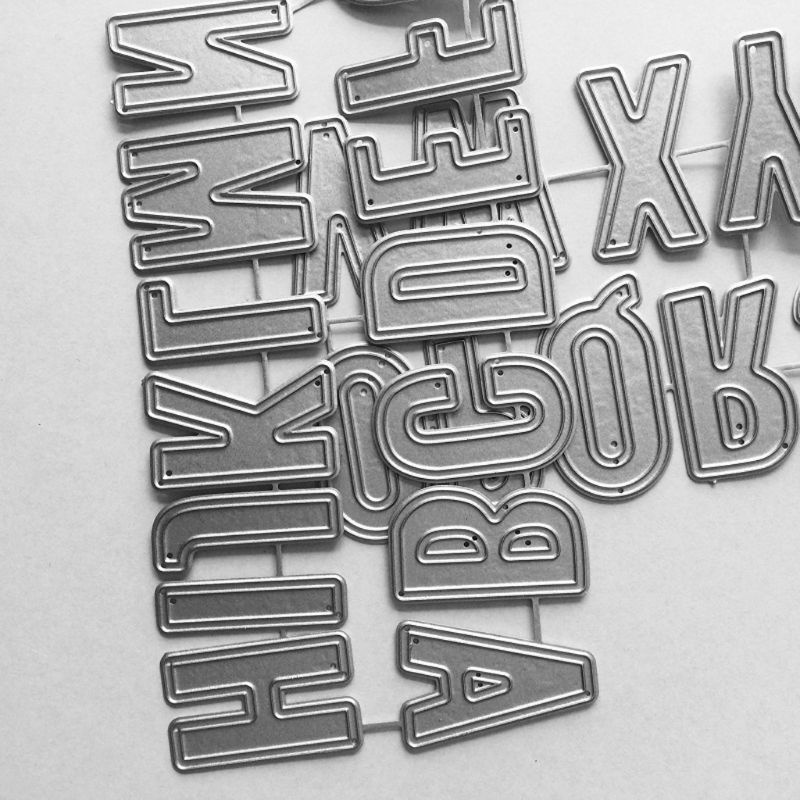Khuôn Cắt Giấy Làm Từ Kim Loại Hình Chữ Cái Alphabet Trang Trí Scrapbook
