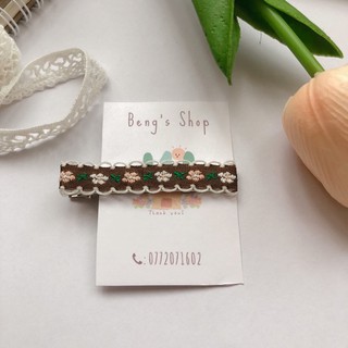 Kẹp tóc thêu hoa handmade🌷
