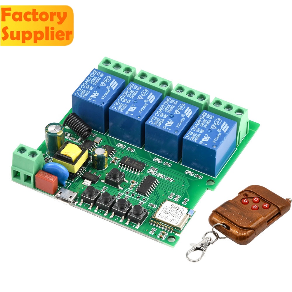 Mô đun công tắc thông minh 4 kênh Wifi eWelink 220V 433Mhz điều khiển từ xa google