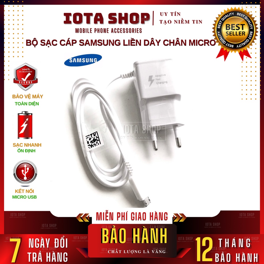 Bộ cáp sạc nhanh 2A samsung GALAXY J4, J2, J7,J7Pro, S7 Edge, A8s, A01, A10s, S6, S6 Edge, S5, S4, Note4,Note5 M10