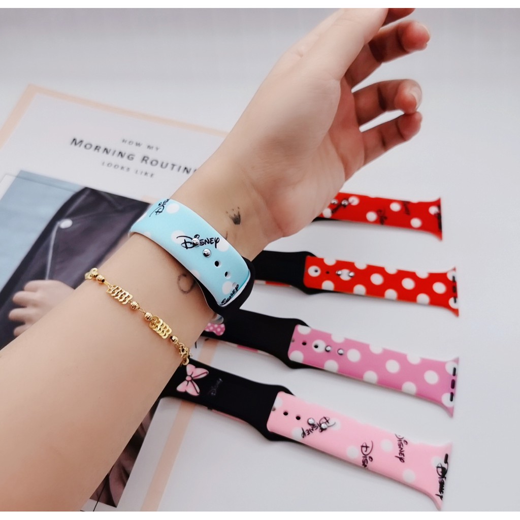 DISNEY Dây Đồng Hồ Thông Minh Apple Watch Series 6 5 4 3 2 1 Iwatch Strap 44mm 40mm 38mm 42mm T500 W26 U78Plus Ft50 F10 F18 F20