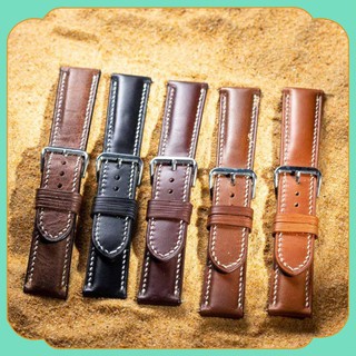 Dây đồng hồ da bò basic handmade màu đen