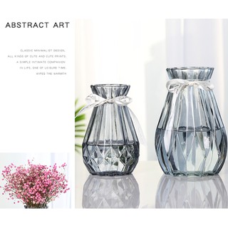 Bình hoa thủy tinh kim cương cao 17cm màu trong PT031-1