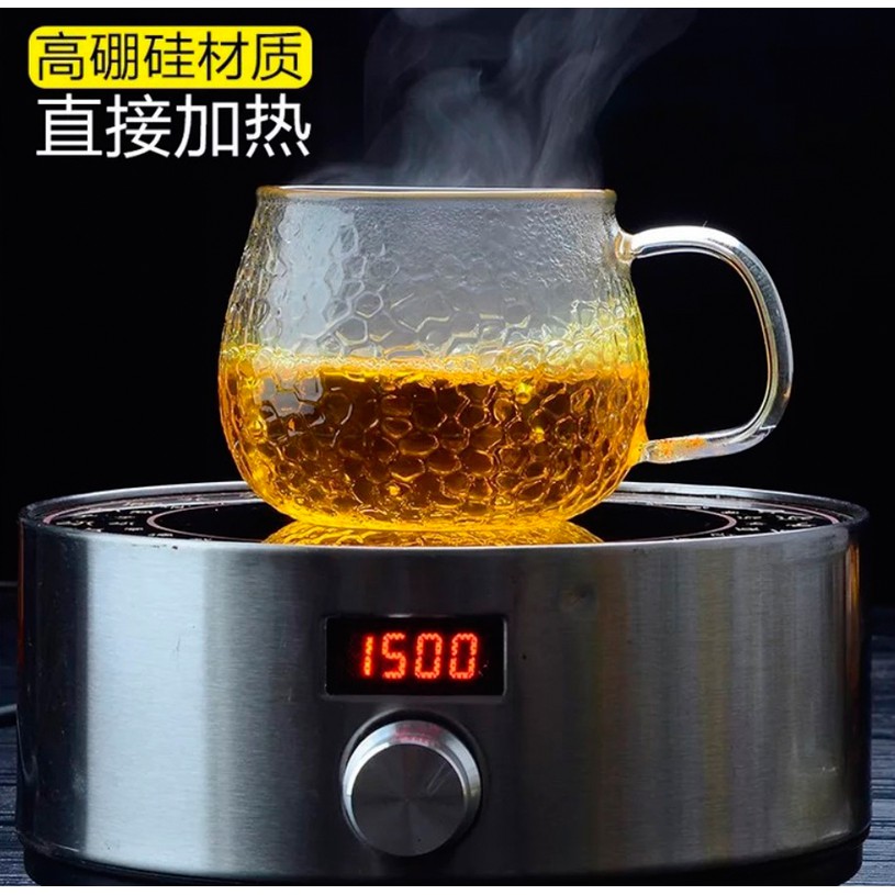 Ly trà thủy tinh kèm nắp và lõi lọc trà 360ml