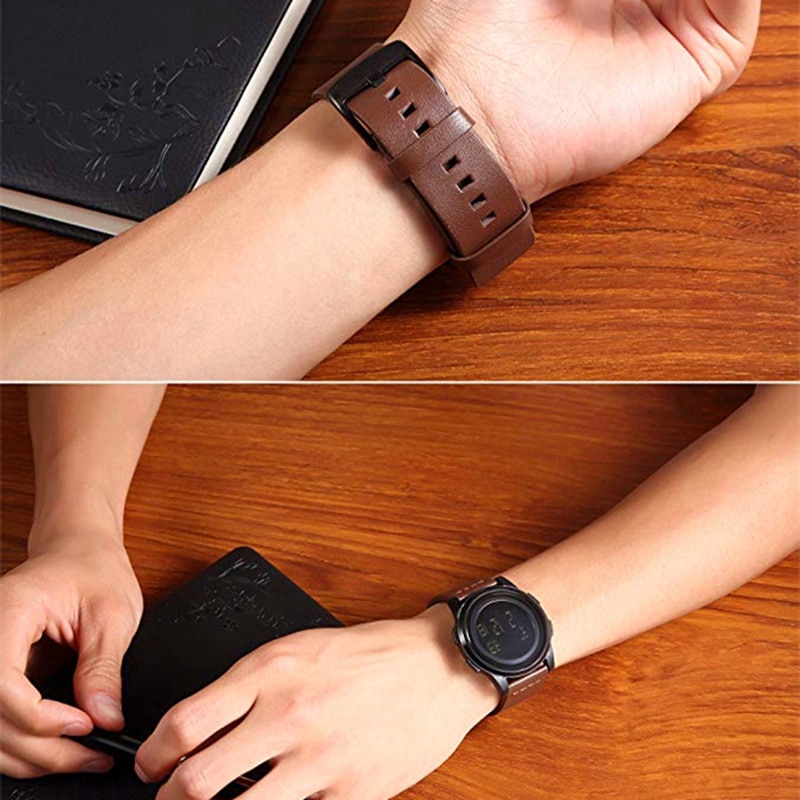 Dây Đeo Bằng Da 22mm 20mm Cho Đồng Hồ Thông Minh Samsung Galaxy Watch 46mm 42mm Active 2 40mm 44mm Gear S3 S2