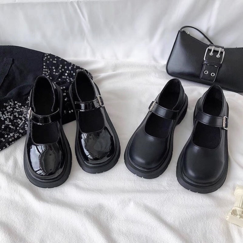 Giày búc bê khoá cài đế độn 7cm lịch lãm cao cấp