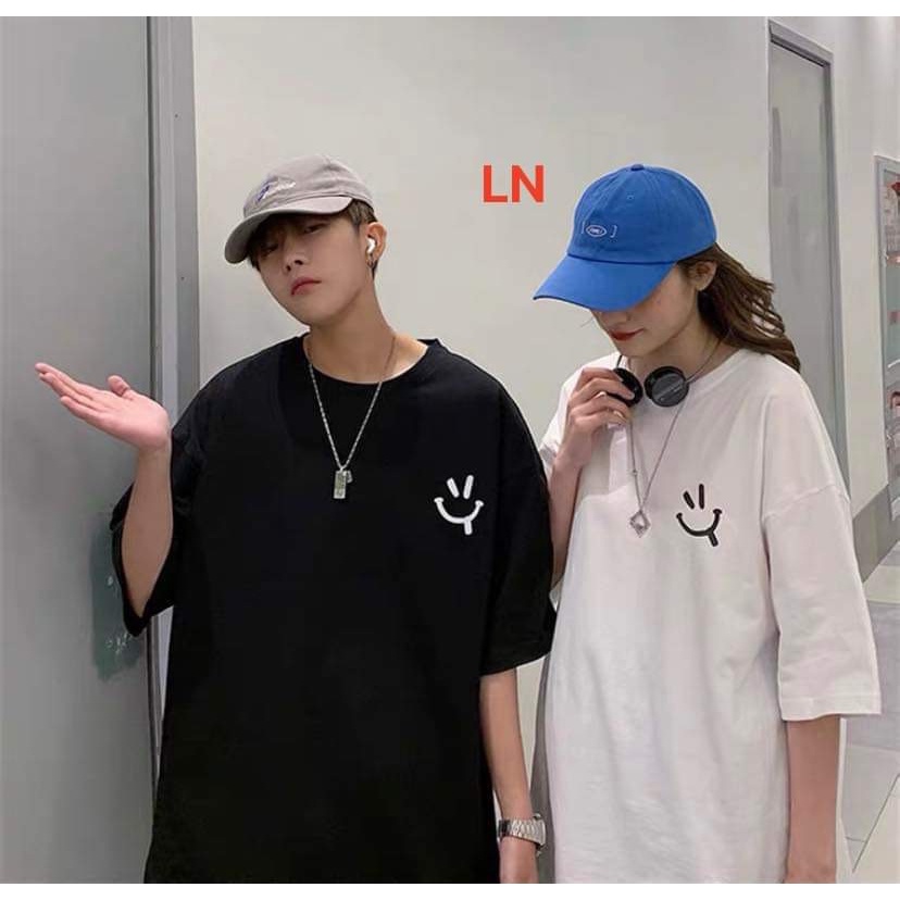 Áo Thun Unisex Mặt Cười Áo Phông Cotton Ulzzang Hot Trend