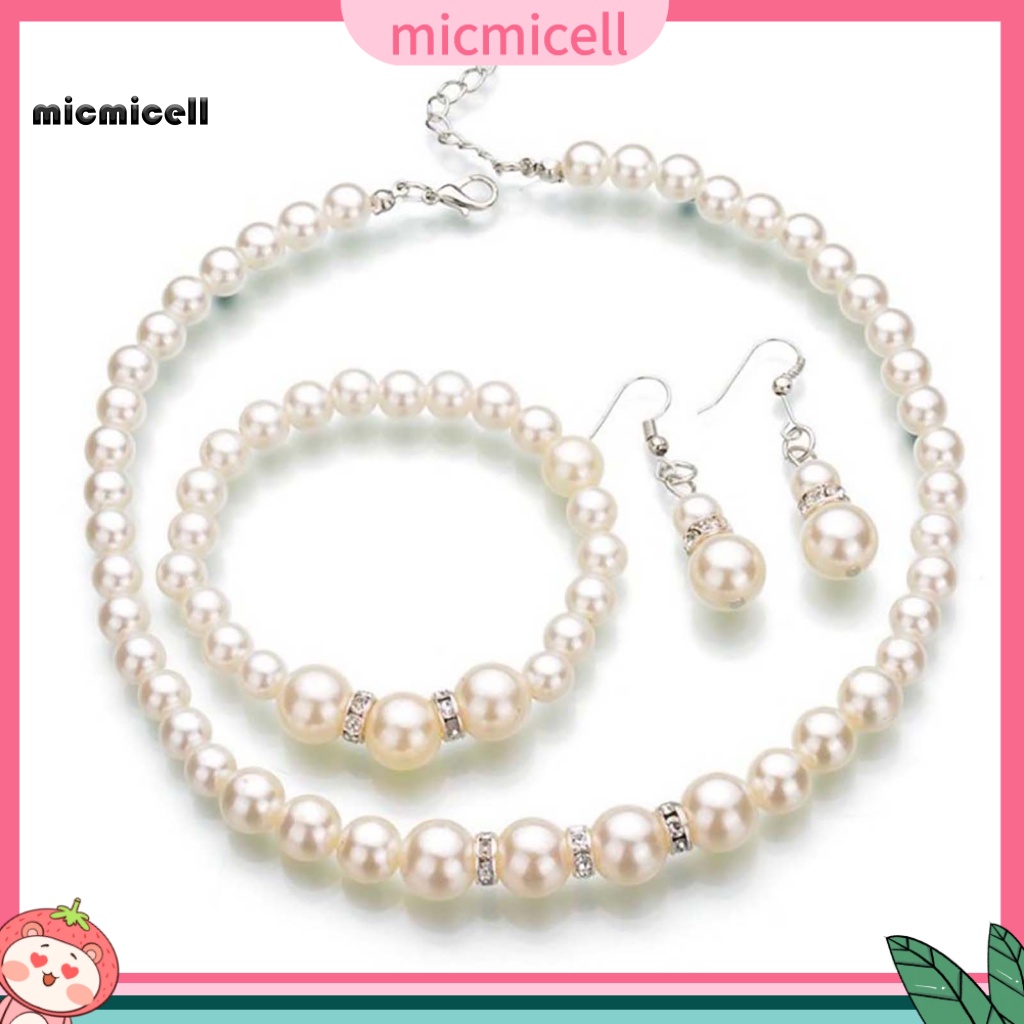 Set 3 Món Trang Sức Đính Ngọc Trai Nhân Tạo Thời Trang Sang Trọng