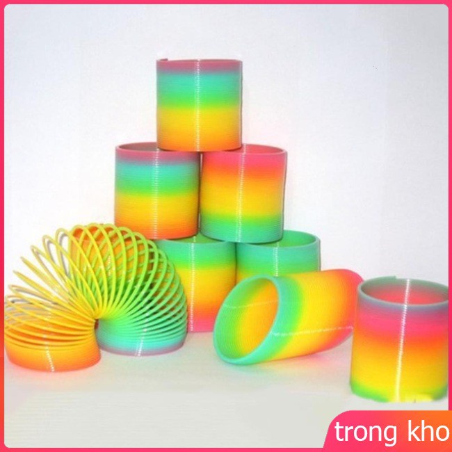 lanyydiy Kids Toy Large Magic Plastic Slinky Rainbow Spring 9*9cm Colorful Funny Classic Toy For Children Gift Hot Sale
