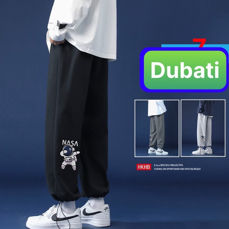 QUẦN JOGGER NAM NỮ UNISEX CHẤT NỈ DÀY DA CÁ ỐNG SUÔNG RỘNG IN HÌNH NASA RÚT DÂY TREND HOT 2022 -DUBATI FASHION