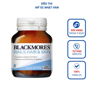 Viên uống đẹp da tóc móng Blackmores Nails Hair Skin 60 viên Úc