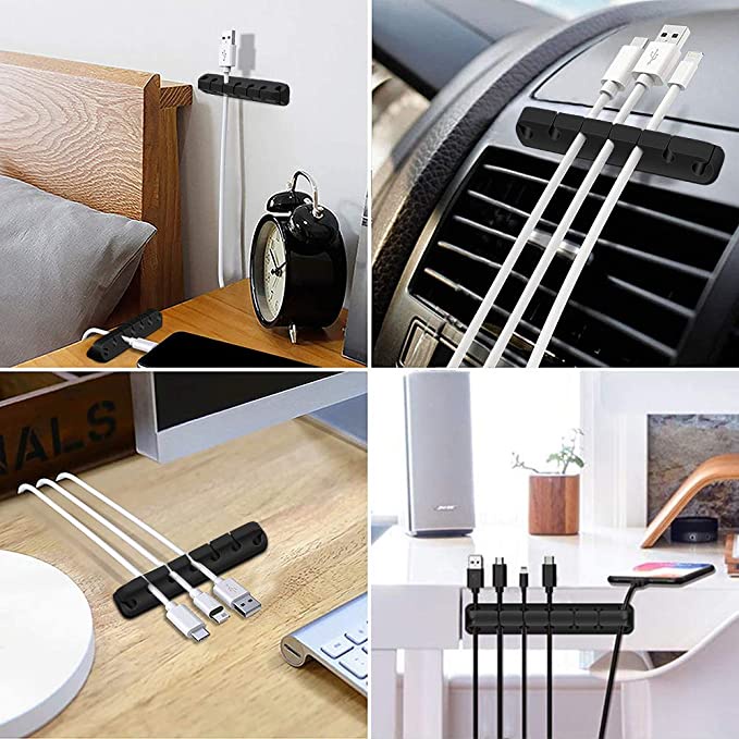 Kẹp Sắp Xếp Dây Cáp Sạc USB 7 Lỗ Bằng Silicone Tiện Dụng